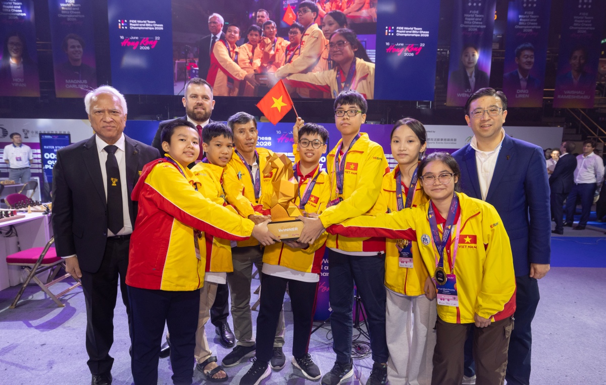 Đội Việt Nam Golden stars vô địch FIDE World team Amateur rapid chess cup 2026